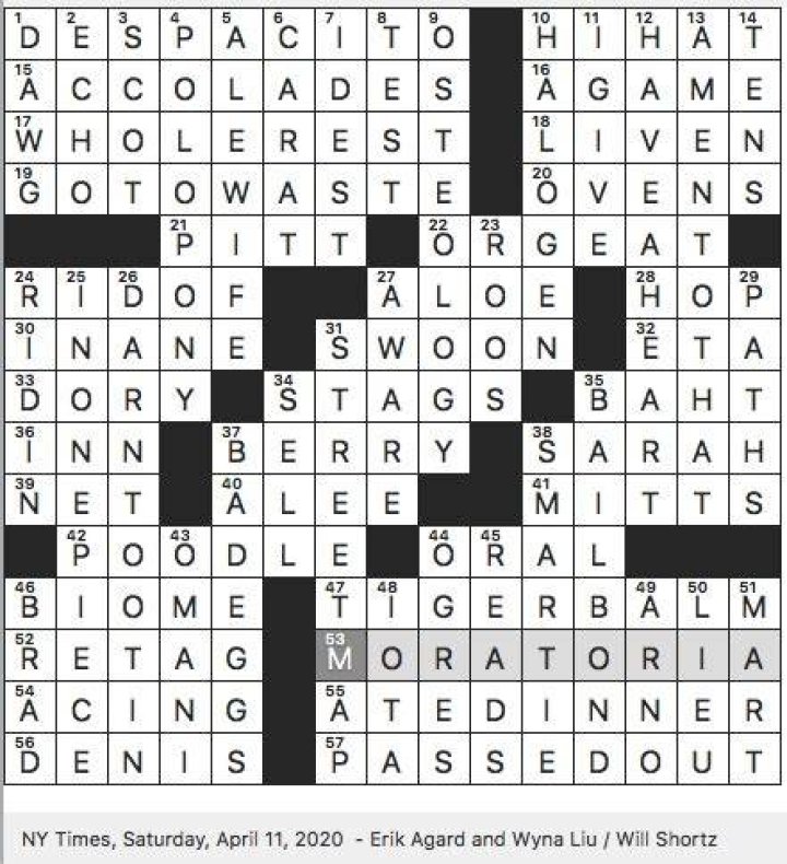 2017 #1 song whose music video has over 6.5 billion views on YouTube Crossword Clue