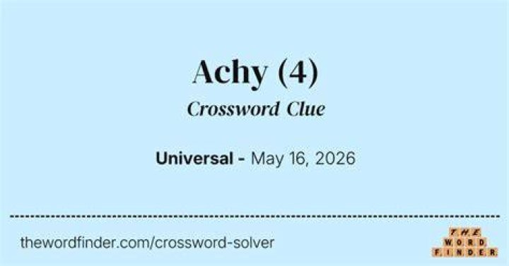 Achy Crossword Clue