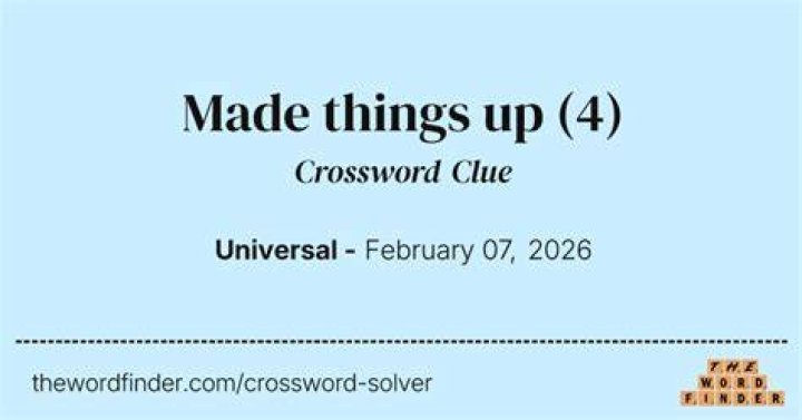 All made up, perhaps Crossword Clue