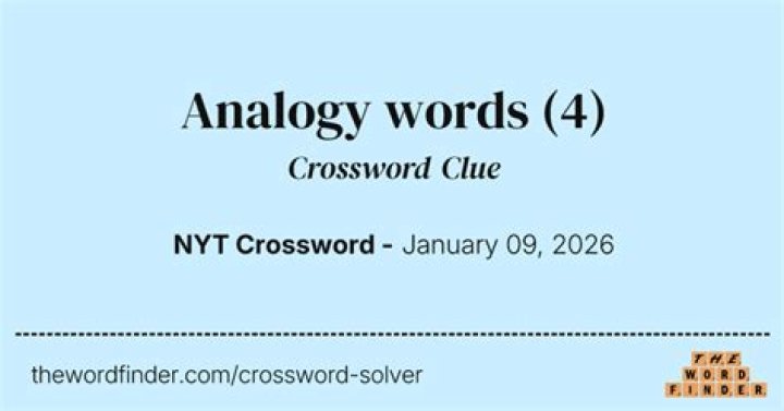 Analogy words Crossword Clue