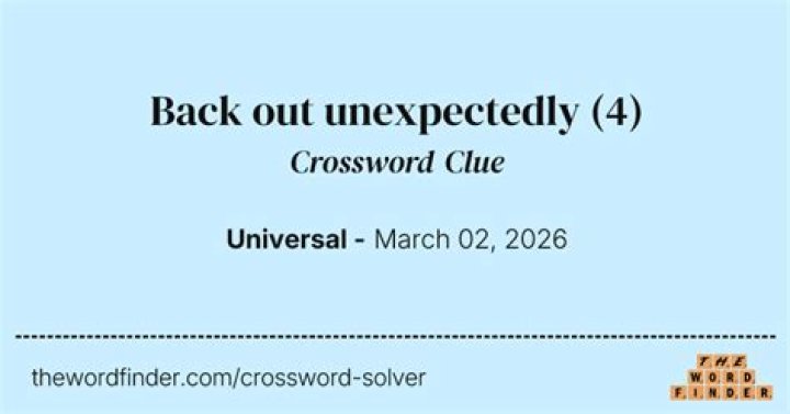Backs out unexpectedly Crossword Clue
