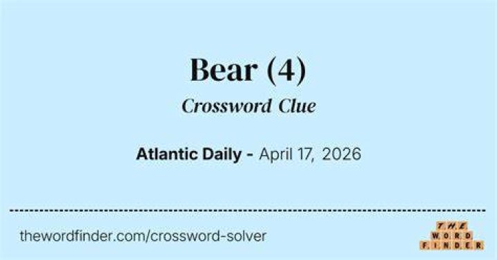 Bear, in un zoológico Crossword Clue