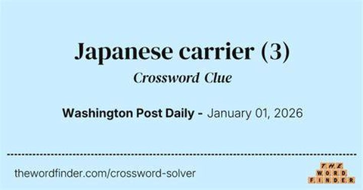 Carrier to Tokyo Crossword Clue