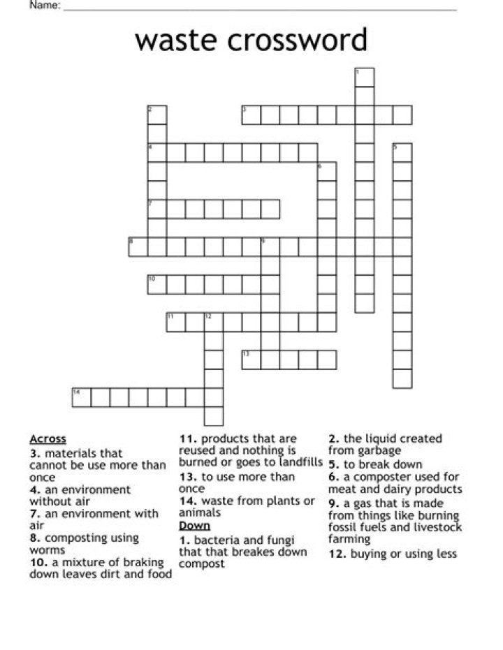 Catchword in waste management Crossword Clue