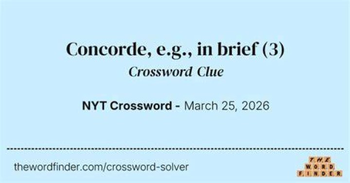 Concordes, e.g., in brief Crossword Clue