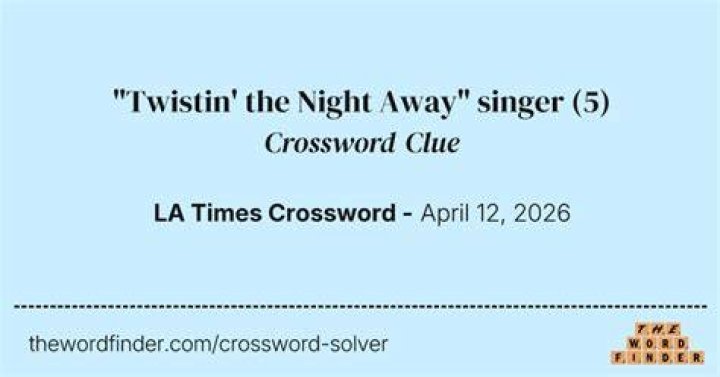 Cooke who sang “Twistin’ the Night Away” Crossword Clue