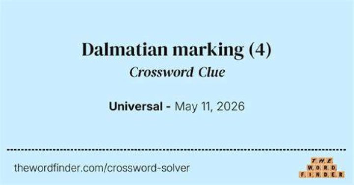 Dalmatian, for one Crossword Clue