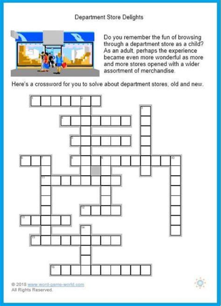 Department store department Crossword Clue