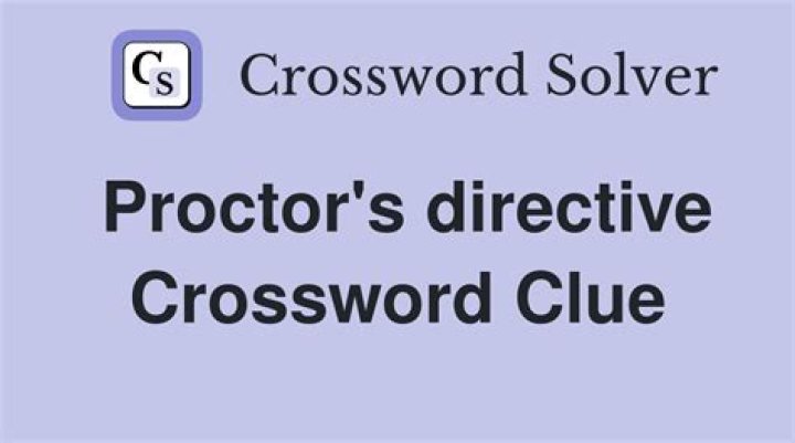 Directive at a physical Crossword Clue