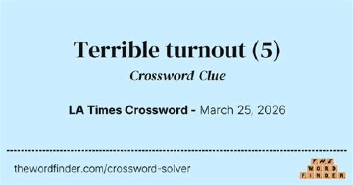 Disappointing turnout Crossword Clue