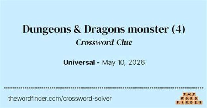 Dungeons & Dragons monster Crossword Clue