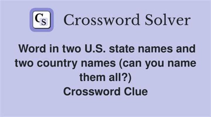 Finish of three U.S. state names Crossword Clue