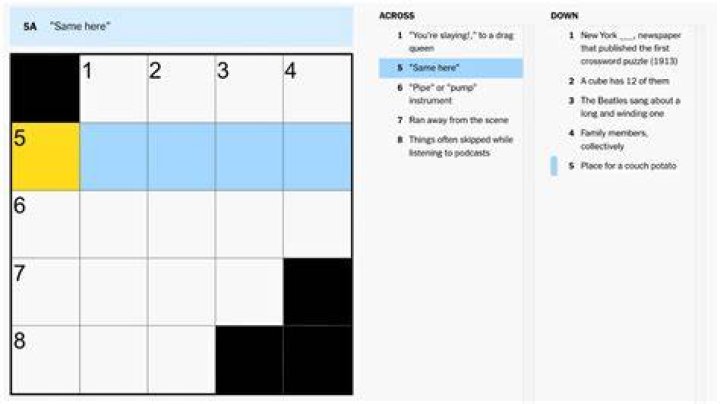 “___ here!” Crossword Clue