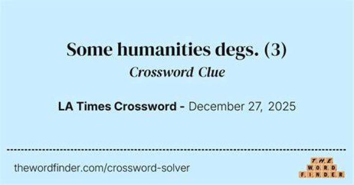 Humanities degs. Crossword Clue