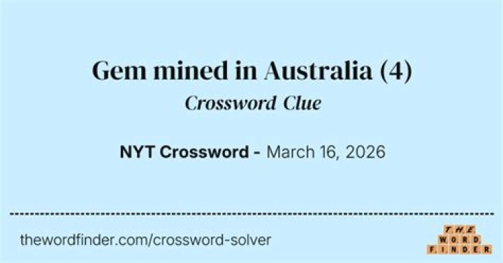 “Imperial gem” mined as early as 6000 B.C. Crossword Clue