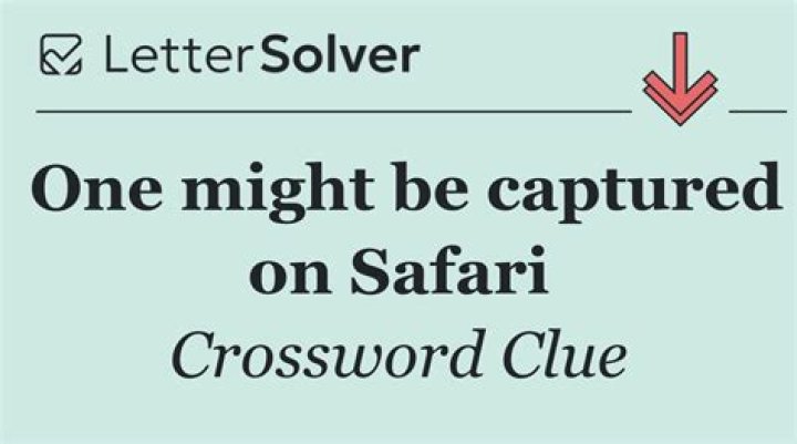 It might be captured on a safari Crossword Clue