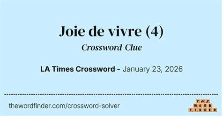Joie de ___ Crossword Clue
