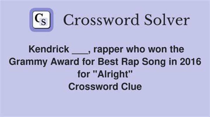 Kendrick of rap Crossword Clue