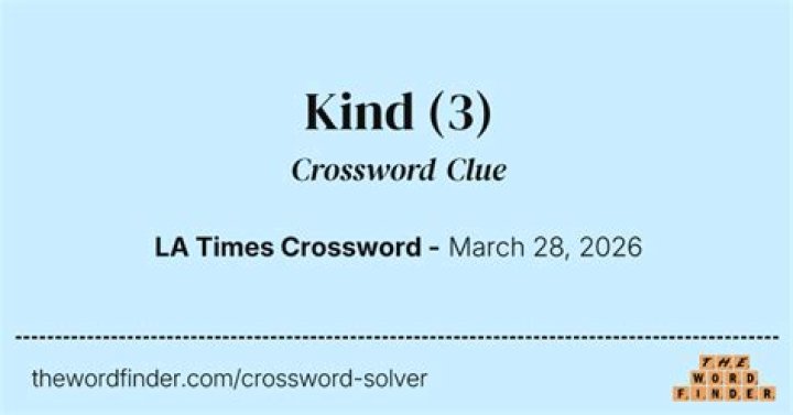 Kind of kind Crossword Clue