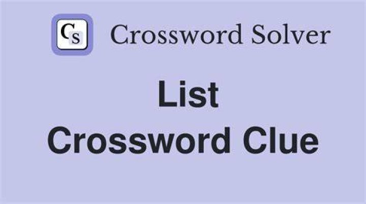 ___ list Crossword Clue