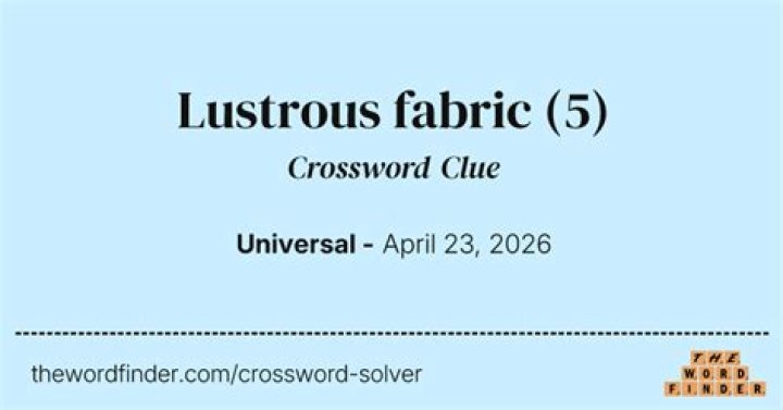 Lustrous fabric Crossword Clue