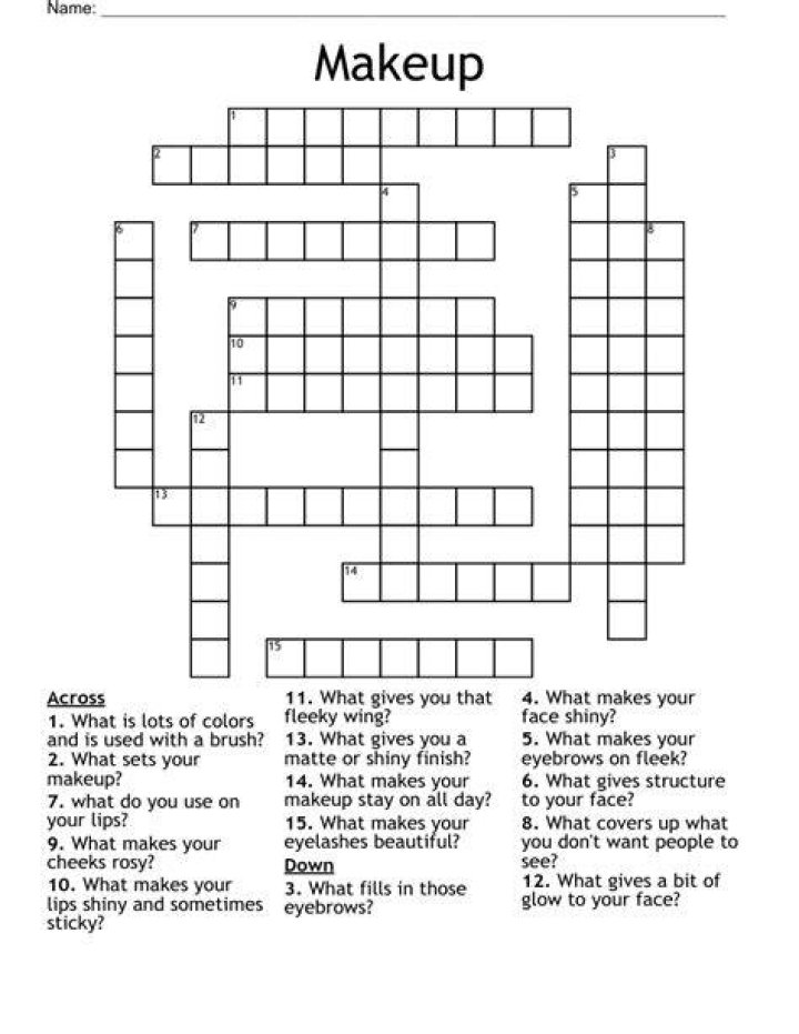 Makeup kit for a summer look Crossword Clue