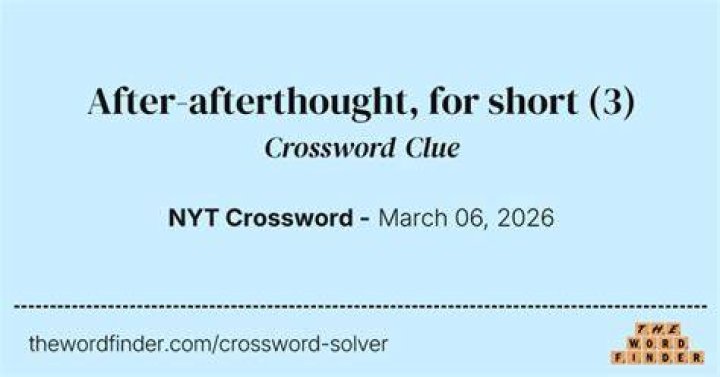 Mention as an afterthought Crossword Clue