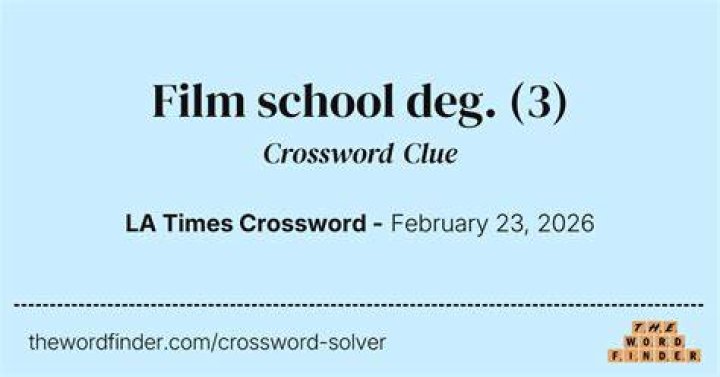 Music school deg. Crossword Clue
