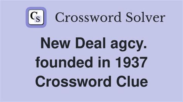 New Deal agcy. Crossword Clue