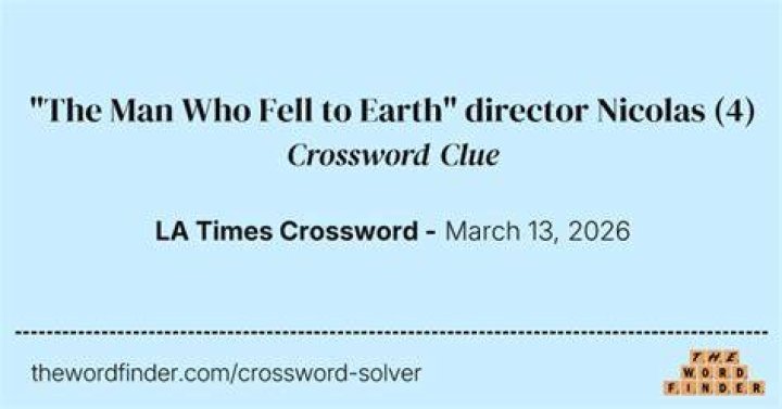 Nicolas who directed “The Man Who Fell to Earth” Crossword Clue
