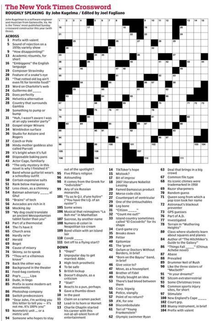 NYT Crossword Answers 06/19/22