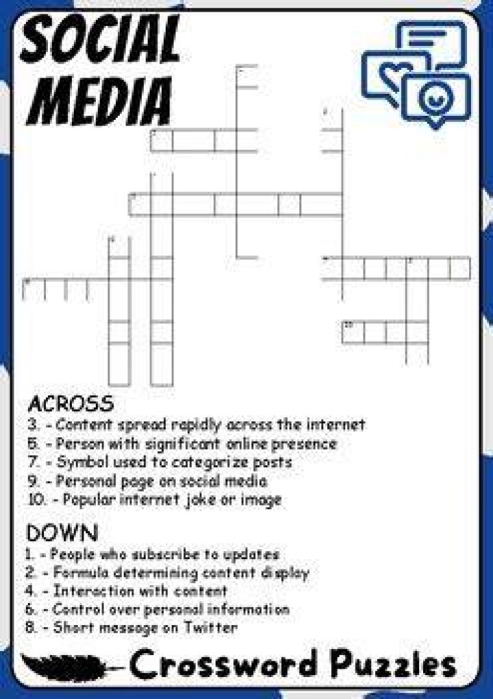 #, on social media Crossword Clue