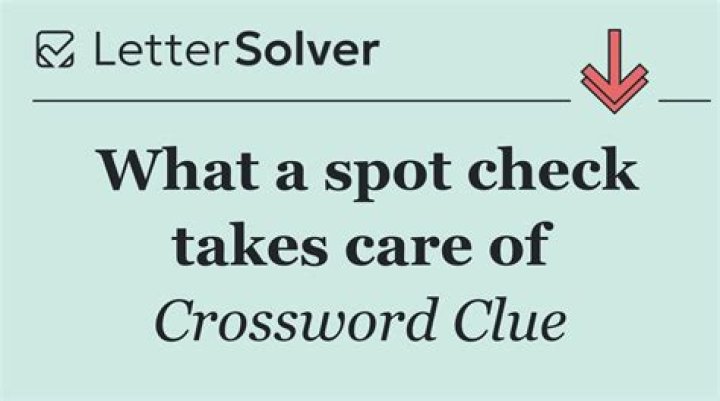 One doing a Spot check? Crossword Clue