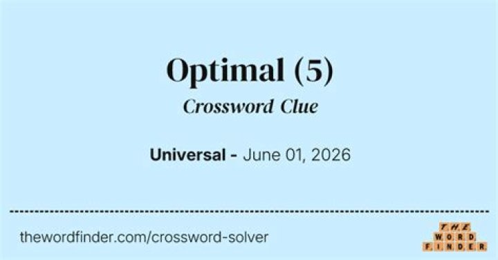 Optimal Crossword Clue
