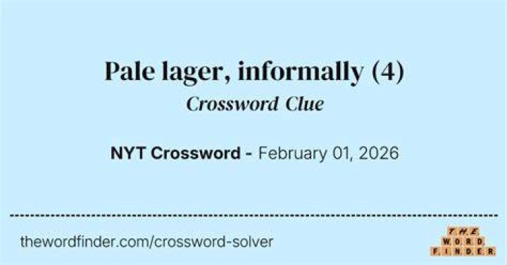 Pale lager, informally Crossword Clue