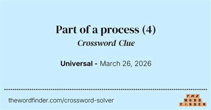 Part of a process Crossword Clue