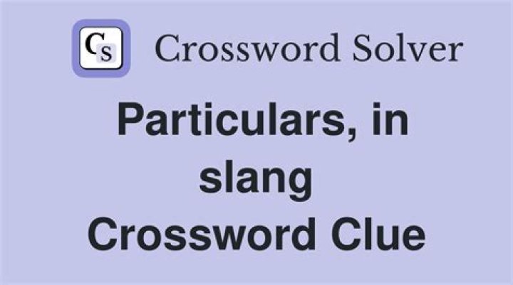 Particulars, slangily Crossword Clue