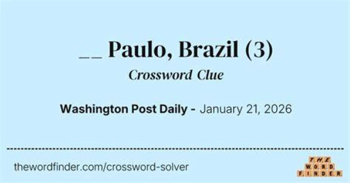 ___ Paulo, Brazil Crossword Clue