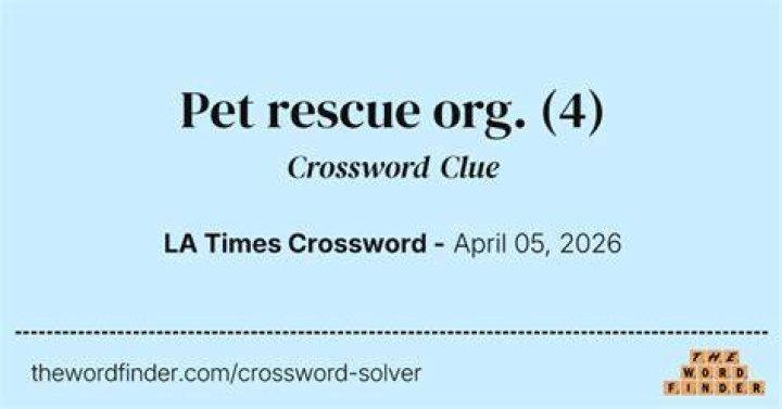 Pet rescue org. Crossword Clue