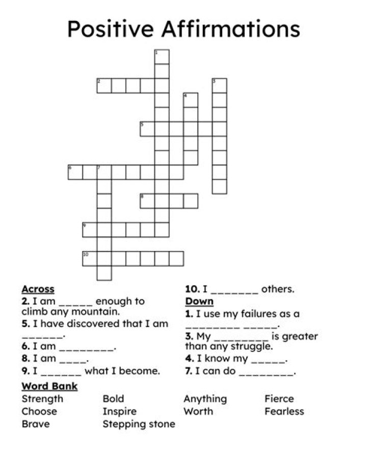 Positive Crossword Clue