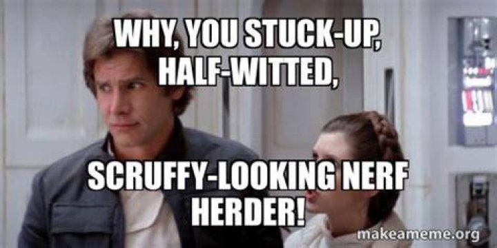 Princess who says “Why, you stuck-up, half-witted, scruffy-looking nerf herder!” Crossword Clue