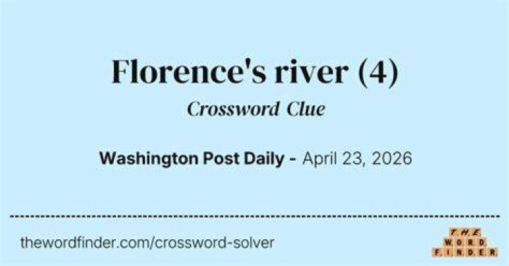 River that divides Florence Crossword Clue