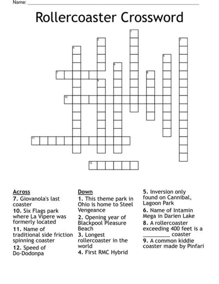 Roller coaster feature Crossword Clue