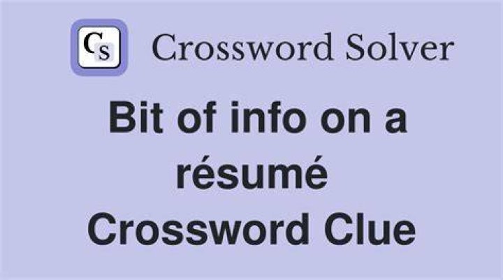 Résumé asset, in brief Crossword Clue