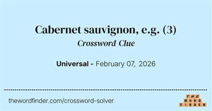 Sauvignon blanc, e.g. Crossword Clue