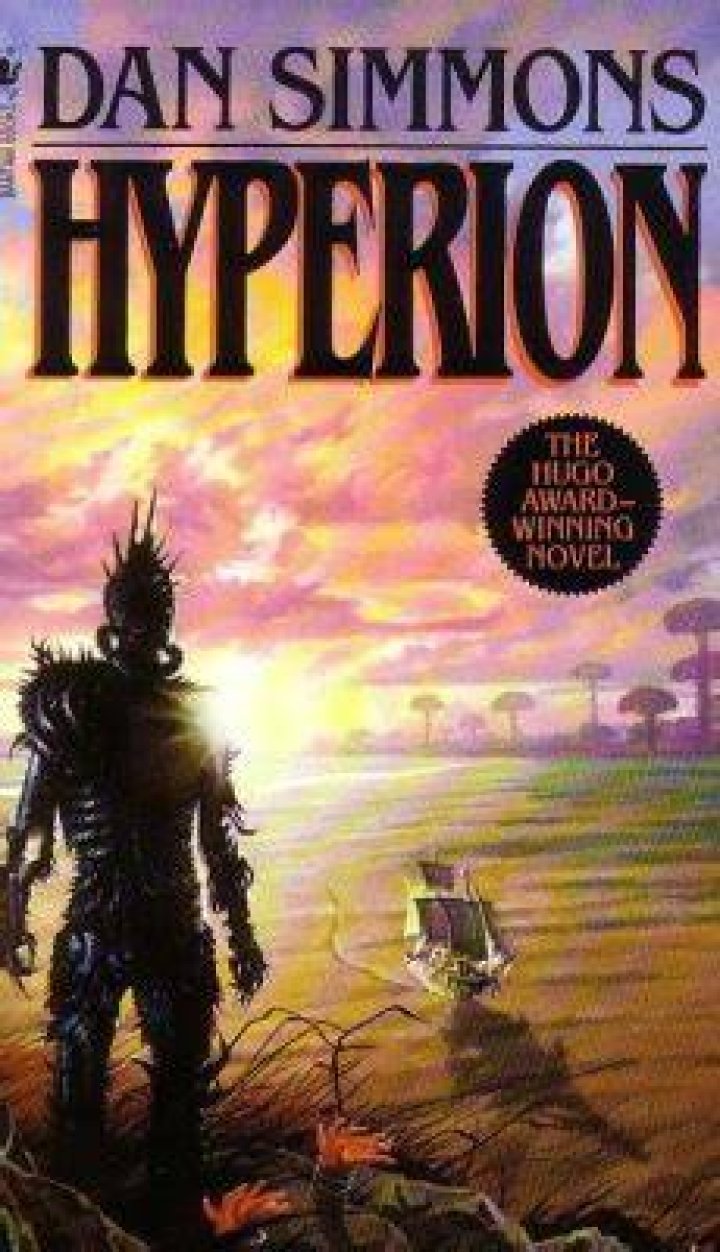 Sci-fi author Simmons with the 1989 Hugo-winning novel “Hyperion” Crossword Clue