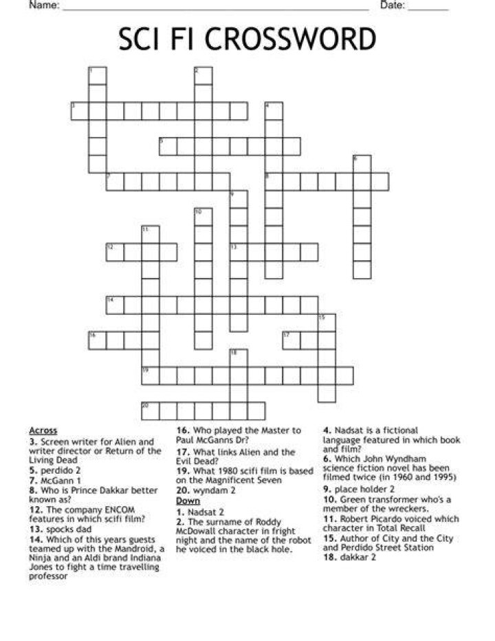 Sci-fi general Crossword Clue