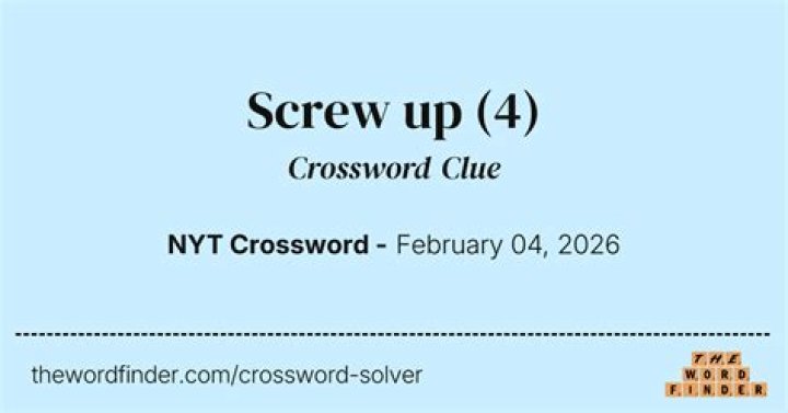 Screw up Crossword Clue