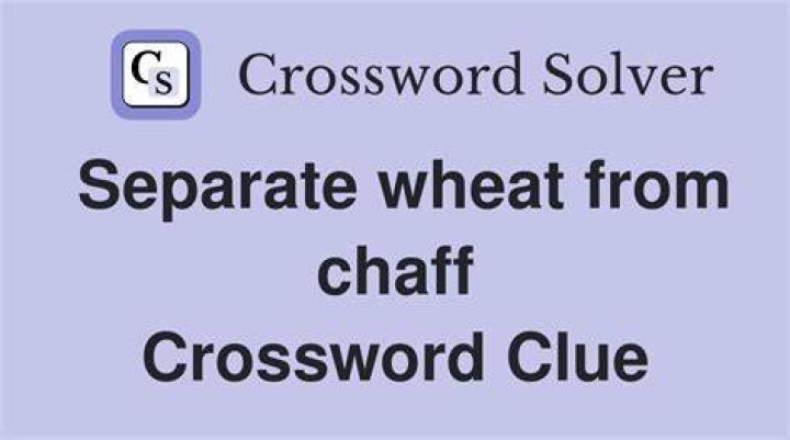 Separate wheat from chaff Crossword Clue