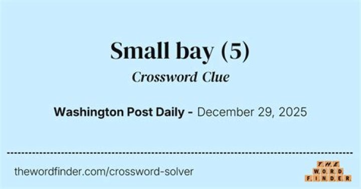 Small bay Crossword Clue